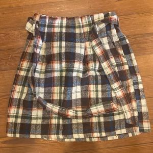 Have Plaid Skirt With Waist Tie